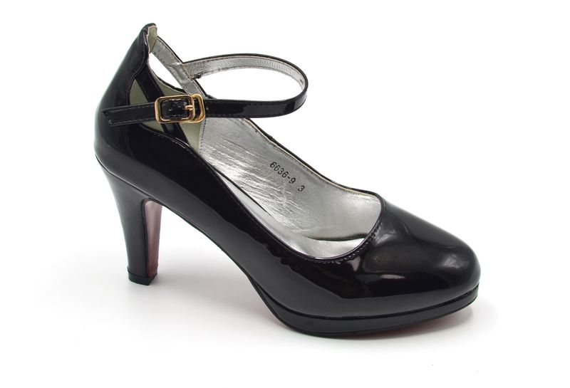 TTP Ladies Glossy Platform High Heel with Ankle Strap