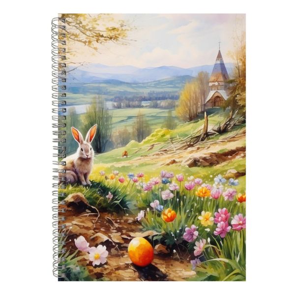 Bunny A4 Notebook Spiral and Lined Easter Graphic Design Notepad Present090
