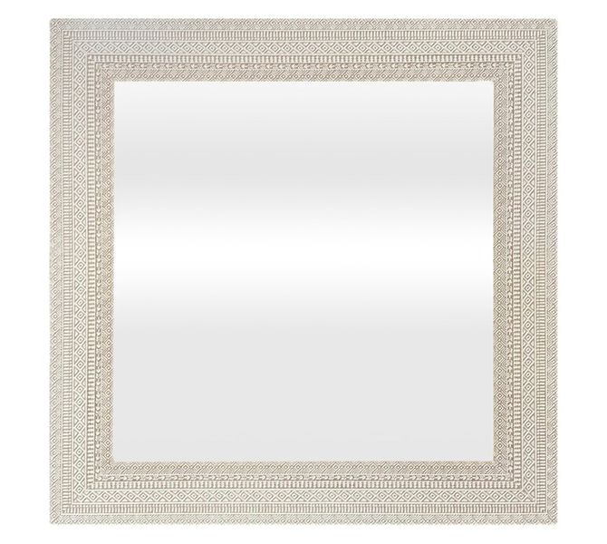 Frame Square Textured Mirror - Cream - 600 x 600mm