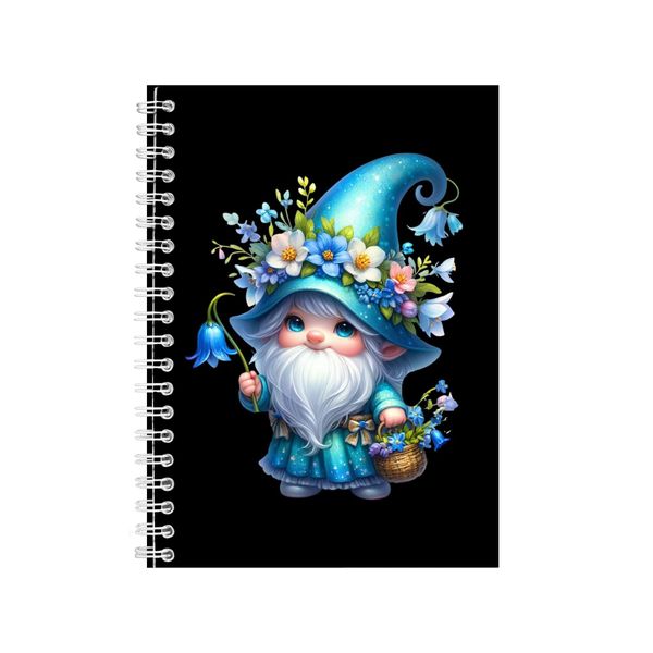 Red Flowers A5 Notebook Spiral Lined Notepad Floral Gnomes Idea 343