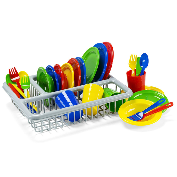 Greenbean - Pretend &amp; Play Dinner Set in Drainer Rack - 29pcs