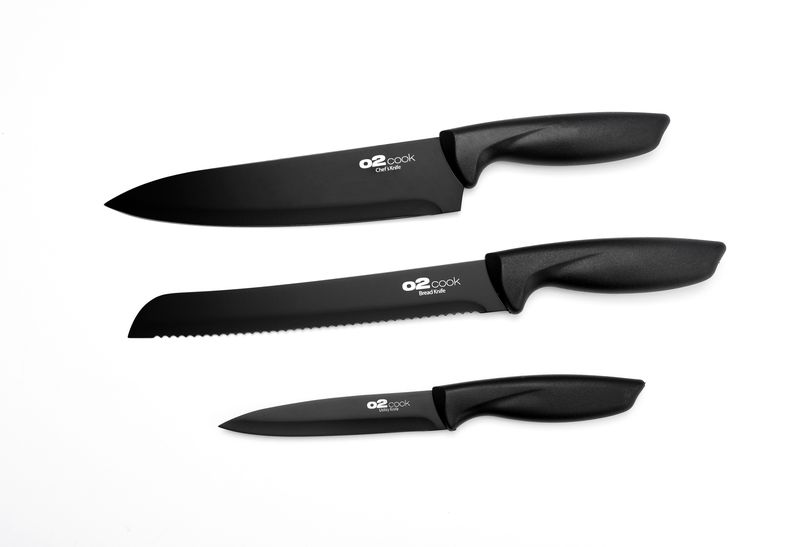 O2 3-Piece Black Knife Set