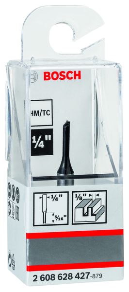 Straight bit, 1/4", D1 3.2 mm, L 7.7 mm, G 51 mm 1/4", D1 3,2 mm, L 7,7 mm, G 51 mm