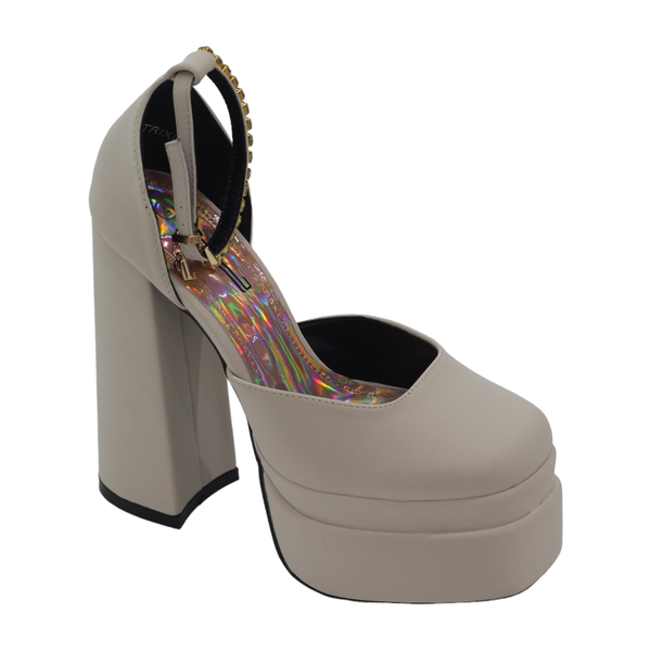 Lamara Paris Trixie Open Waist High Heel Platform Royal Blue