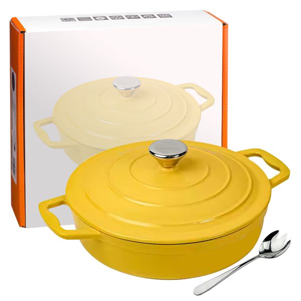 25cm - Premium Pattern Round Dutch Ovens Enameled Cast Iron Casseroles Pot