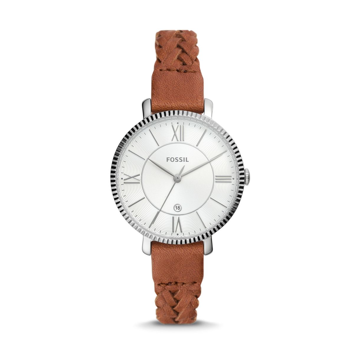 Fossil Women Jacqueline ThreeHand Date Brown Eco Leather Watch ES5208 Shop Today. Get it