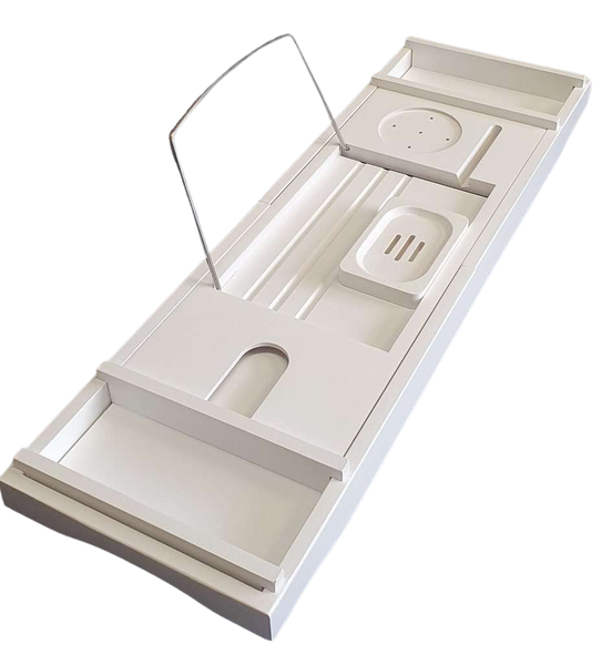 Silkinder Bamboo Luxury Expandable Spa Bathtub Caddy Tray Organizer