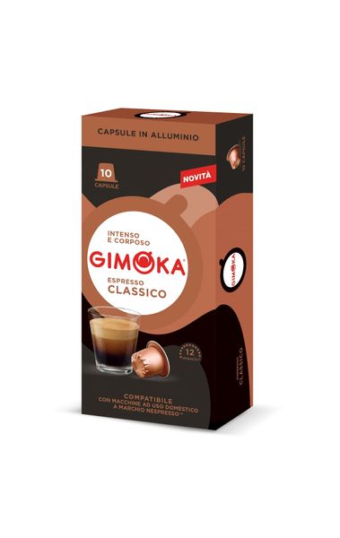 Gimoka Classico - 10 Aluminium Nespresso Compatible Coffee Capsules