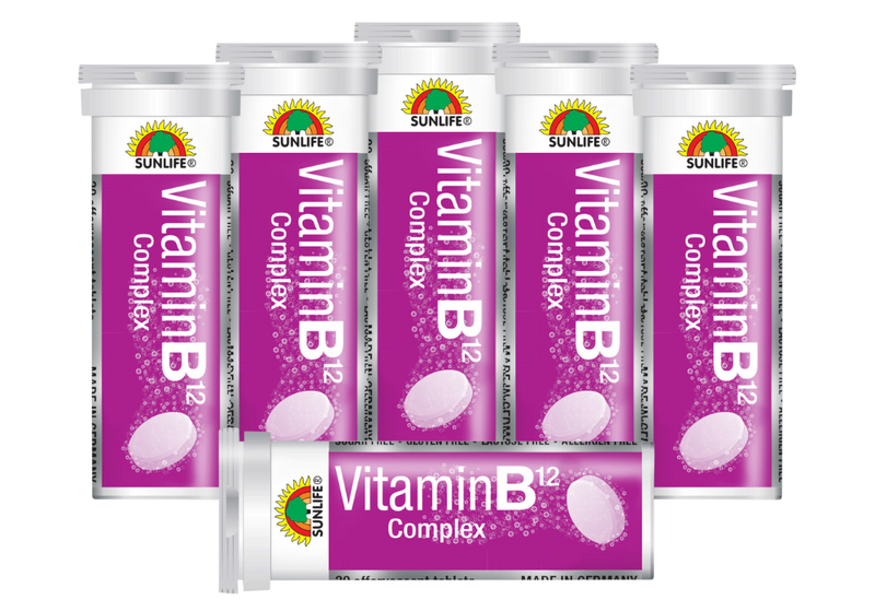 Sunlife Vitamin B12 Complex - 10 Effervescent Tablets x 6 Pack