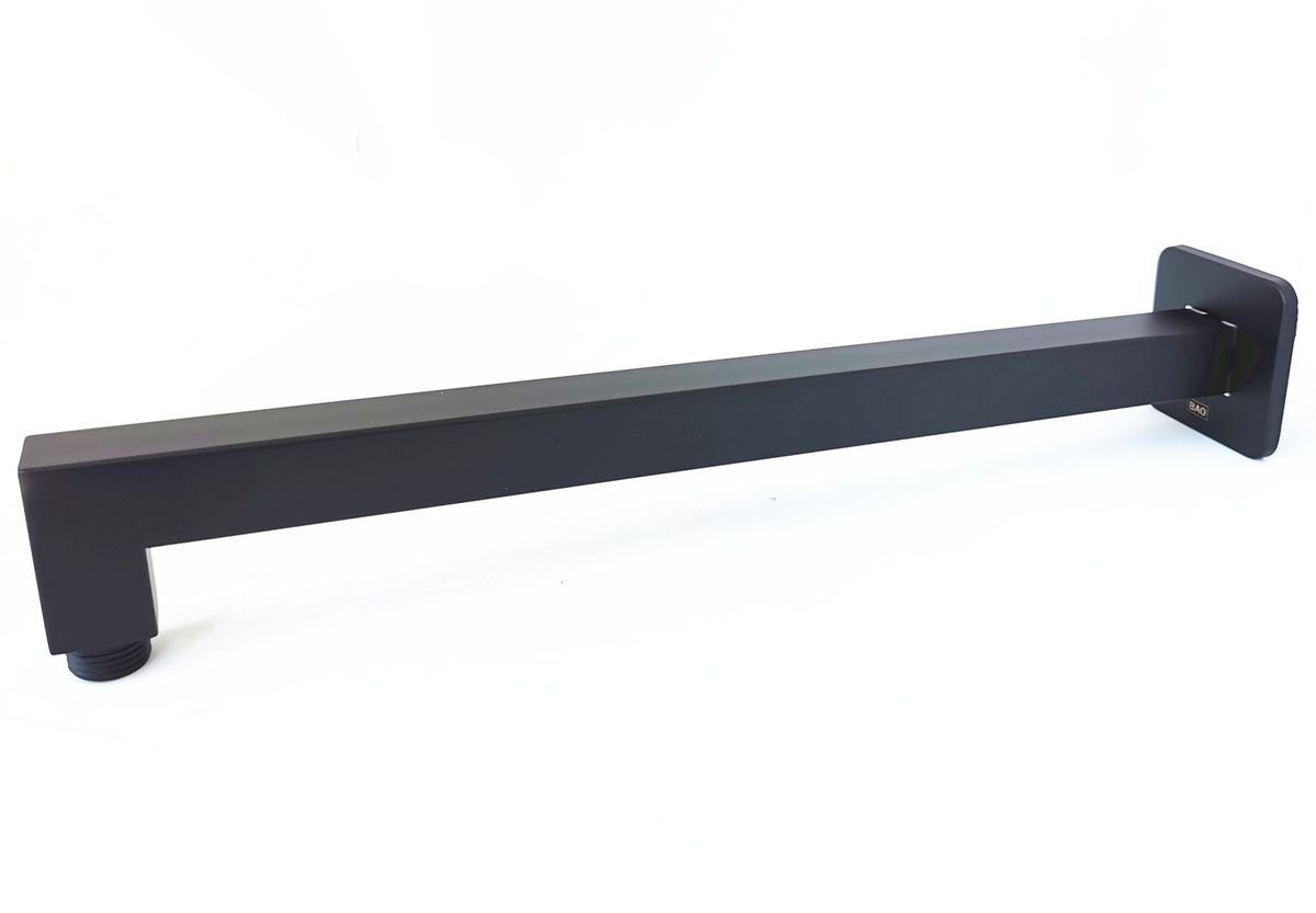 BAO Luxus L-Shaped 37 x 5cm Square Shower Arm - Matt Black