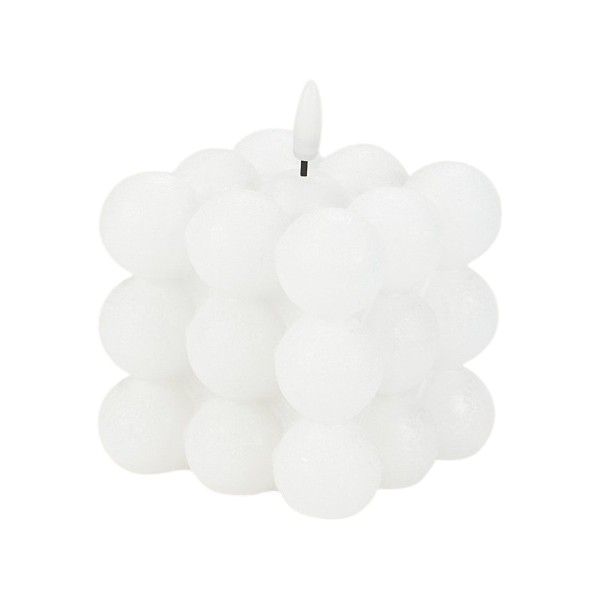 Cube-Shaped Ball Flameless Candle - White