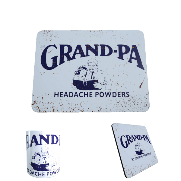 Grand-Pa Powders Combo Set - Mug, Mouse Pad &amp; Coaster