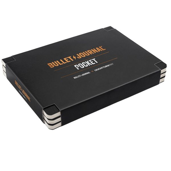 Leuchtturm Bullet Journal Pocket, 46 Numbered Double Pages - Dotted 3 Pack