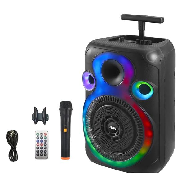 12Inch Portable Bluetooth Speaker with Mic Karaoke Dancing Light RX-1237A