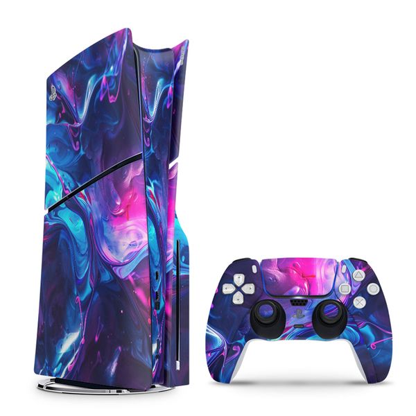 Decal Skin Compatible with PS5 Slim (Disc) - Abundant Fluid Art (Decal Only)