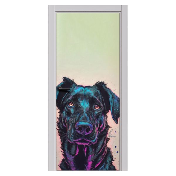 Decoupage - Galaxy Dog By Nathan Pieterse Door