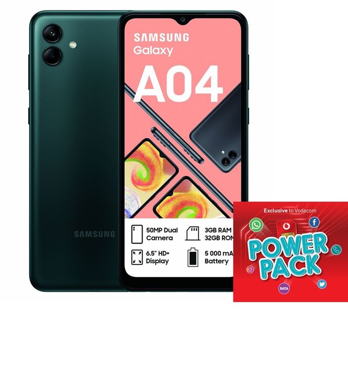Samsung Galaxy A04 32GB LTE Dual Sim - Green(NL) + Vodacom SIM Card Pack