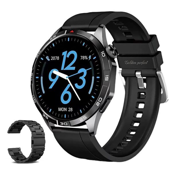 Men's Urban Black Smartwatch Android &amp; iOS Compatible 1.43" Dual-Strap