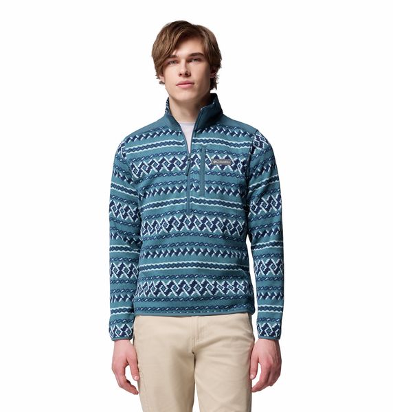 Columbia Men's Sweater Weather II Printed Half Zip Everblue KnitKnot