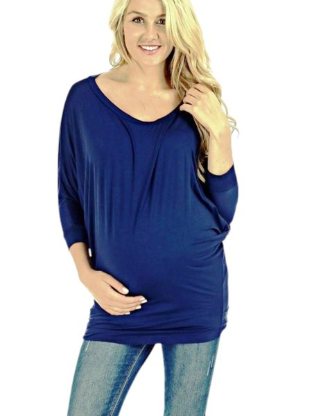 Absolute Maternity Dolman Sleeved Basic Top - Black