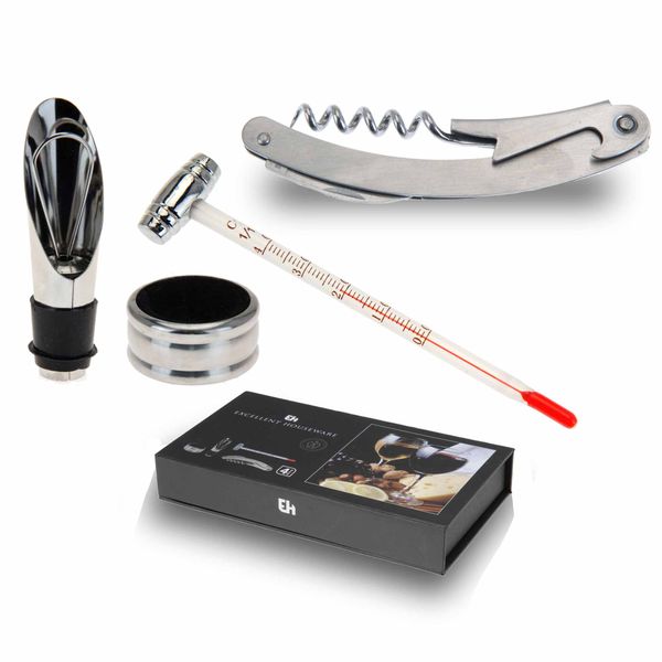 5-Piece Stainless Steel Wine Tools &amp; Accessories Gift Set