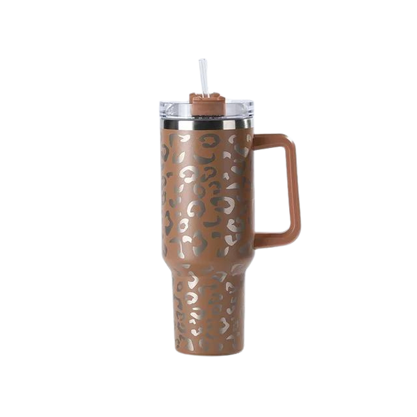 Leak Proof Leopard Print Tumbler - 1.2L