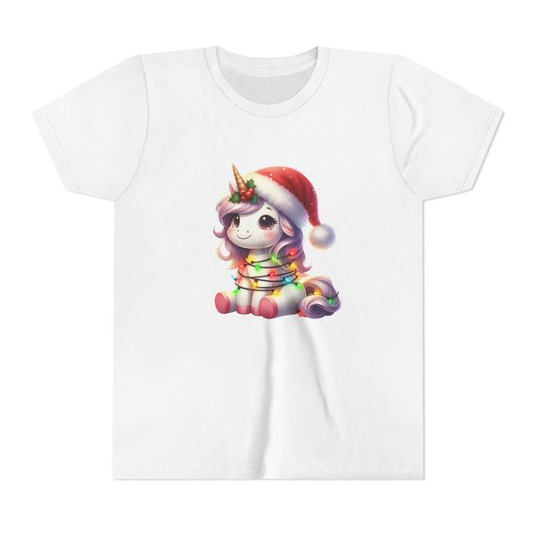 Unicorn Festive Kiddies T-shirt (White)