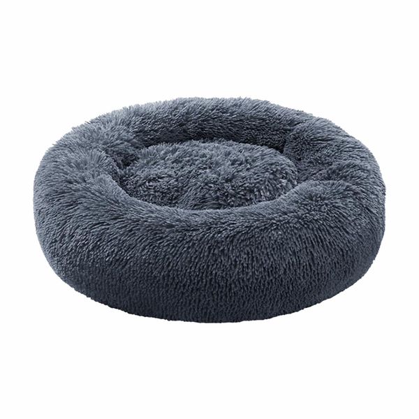 Plush Donut Pet Bed - 60cm - Dark Grey