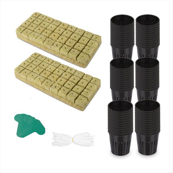 1.2x1.2x1.5In Plant Cotton 72 Plug&amp;72Pcs 1.9In Net Cups for Hydroponics