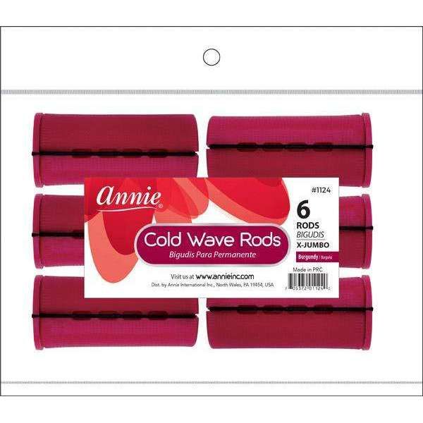 Annie Cold Wave Rod X-Jumbo 6Ct Burgundy- 2 Pack