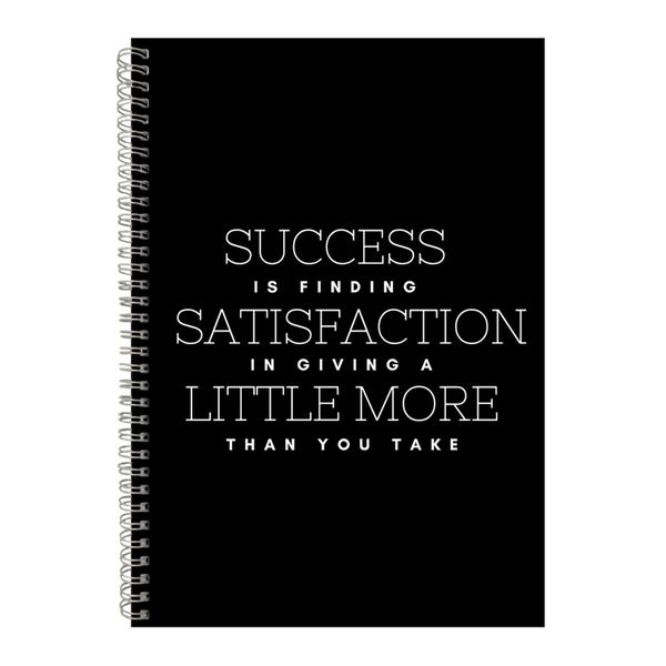 Success A4 Notebook Spiral and Lined Motivational Saying Graphic Notepad185