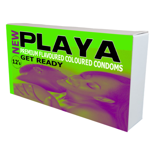 Playa Mixed Flavoured &amp; Coloured Latex Condoms - 12