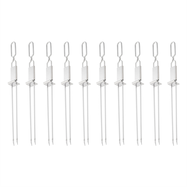 Stainless Steel Double Needle Barbecue Skewers 10Pcs