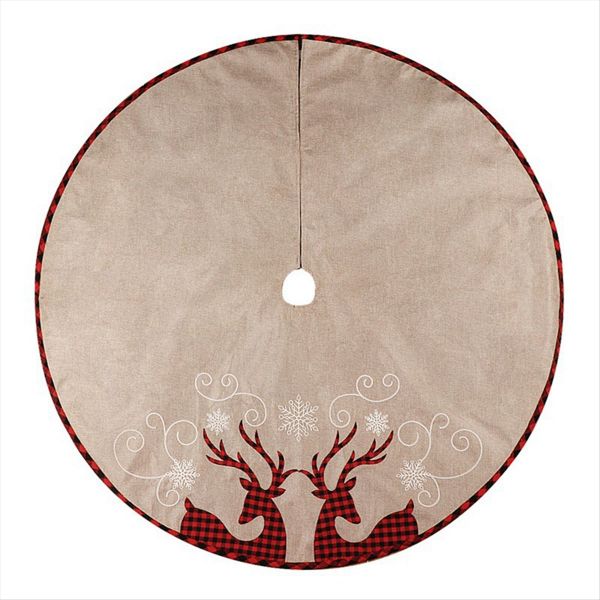 Christmas Tree Skirt 32 Inches Snowflake-Reindeer Christmas Decor