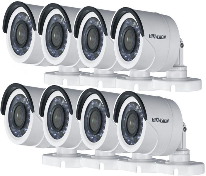 8 Security Cameras DS2CE16D0TIRPF3.6 Set For 8 Channel Analog System