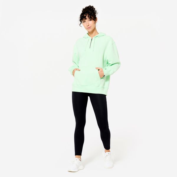 Domyos Women's Oversized Fitness Hoodie - 520 Light Green