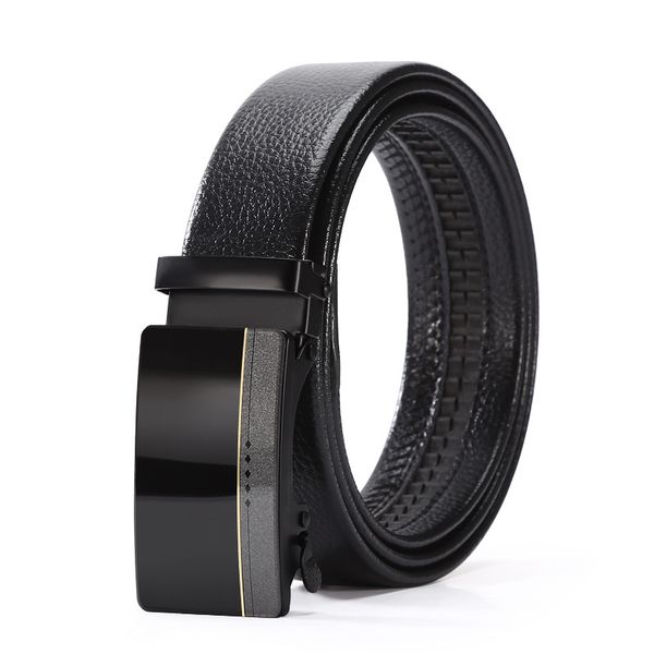 Mirror Cool Automatic Buckle Casual Men Business Belt Adjustable Length