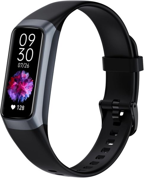 Apex smart fitness watch with heart rate monitor and water resistance