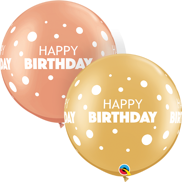 3 Feet Latex Birthday Big &amp; Little Dots Asst