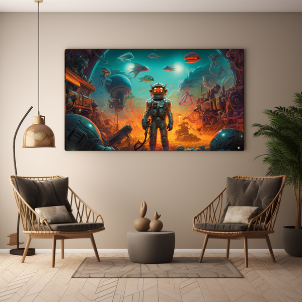 Canvas Wall Art -Robots in Space - BK0107