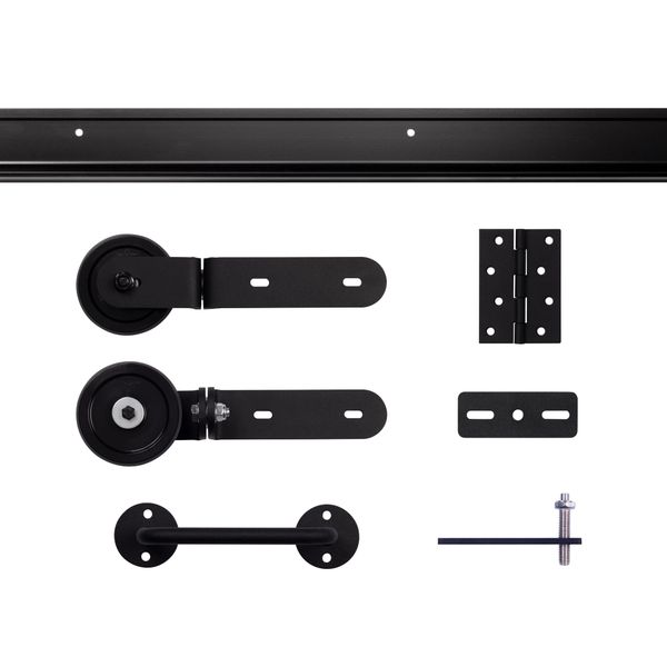 Bi-Fold Sliding Door Track Set Black