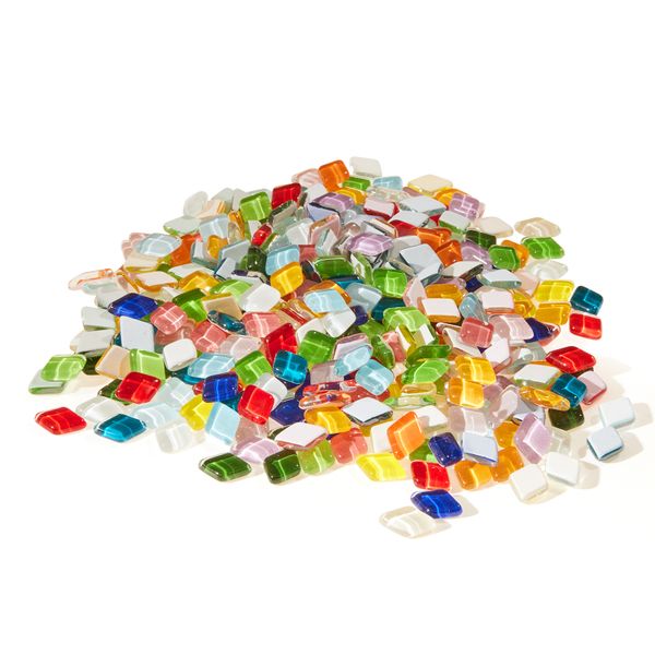 Chenshia 356 pcs Craft Mosaic Jade Colorful Rhombus Glass Tiles DIY Crafts