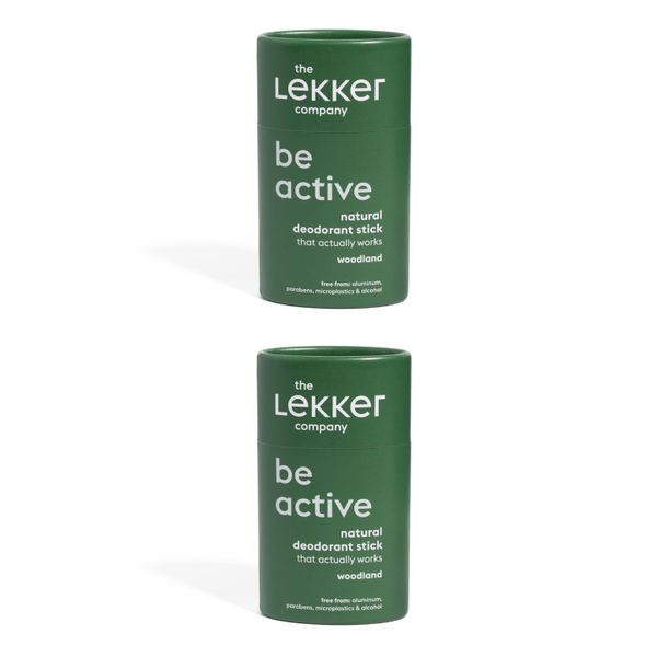 The Lekker Company - Natural Deodorant - Deo Stick - Woodland - Pack Of 2