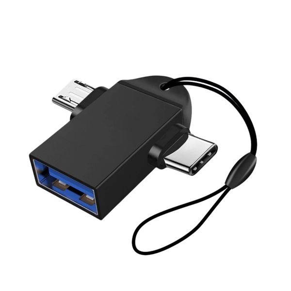 2-in-1 OTG adapter, USB to Type-C adapter, mobile phone converter.