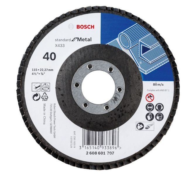 Standard 40 Grit Metal Flap Disc 115 mm
