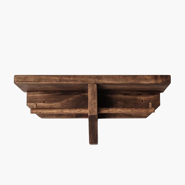 Toilet Paper Holder Wood 2 Rolls Wall Mounted Brown