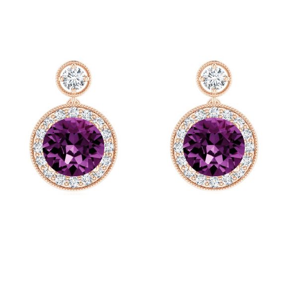 Civetta Spark Michelle Earrings -Swarovski Amethyst Rose