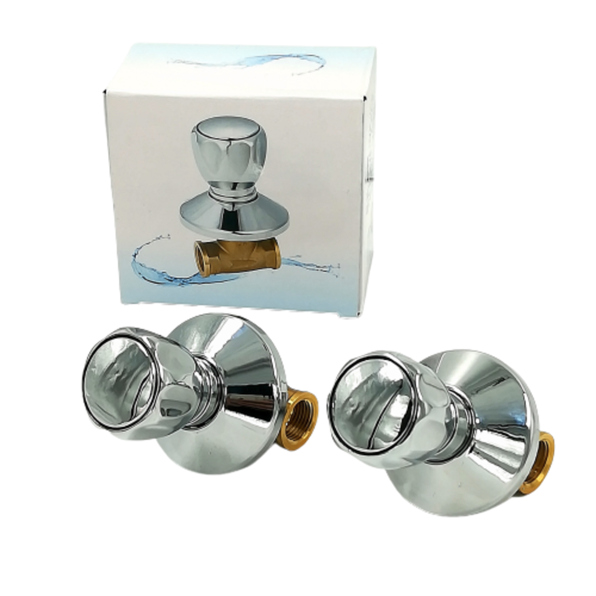 Hot And Cold 1/2 Concealed Brass Shut Off Valve (2 Pieces)