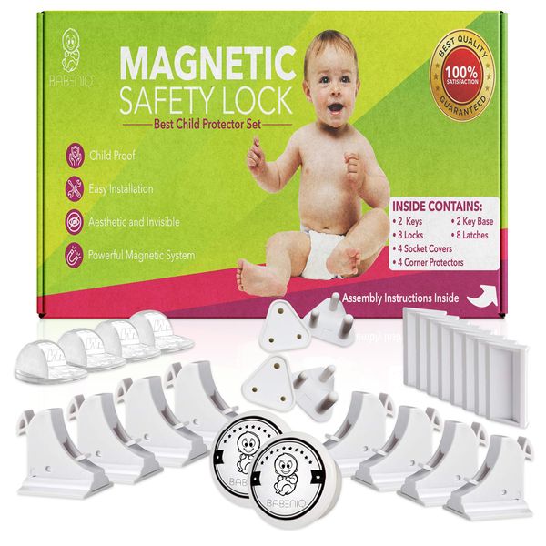 Babeniq Baby Safety Locks. Magnetic Baby Proofing 28 pieces Super Value Kit