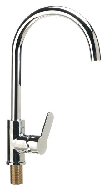 Single Lever, Long Arm Kitchen Faucet, Chrome Finish (#A001)